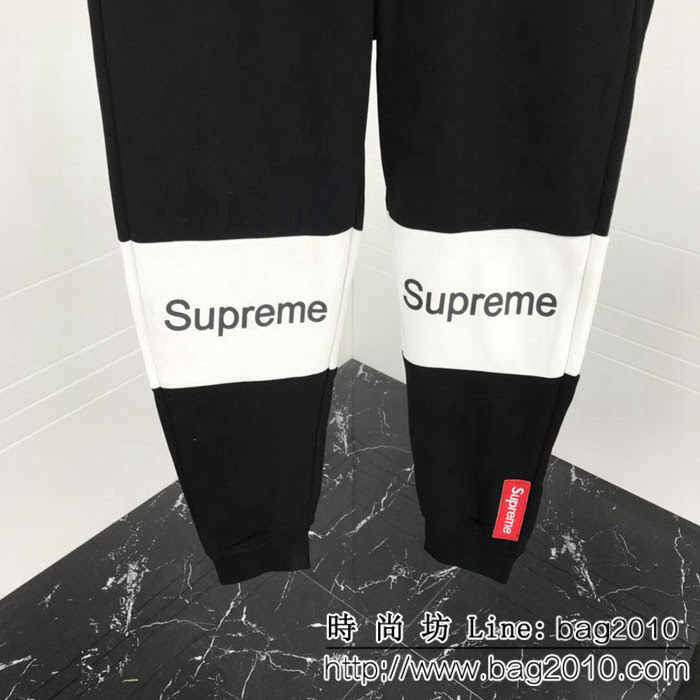 SUPREME 18FW秋冬新款 黑白拼接印花 百搭款 純棉衛褲  ydi1504